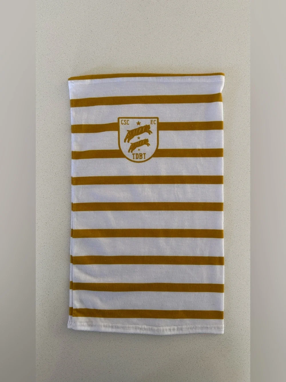 Used Team Dream Bicycling Team Snood Gold and White